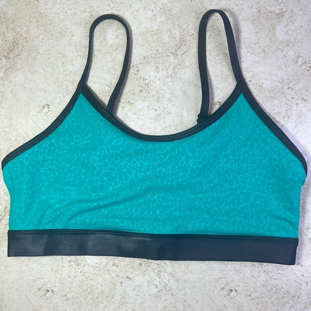 ZYIA Active Classic All-Star Sports Bra Size Medium Teal Seafoam Mermaid EUC